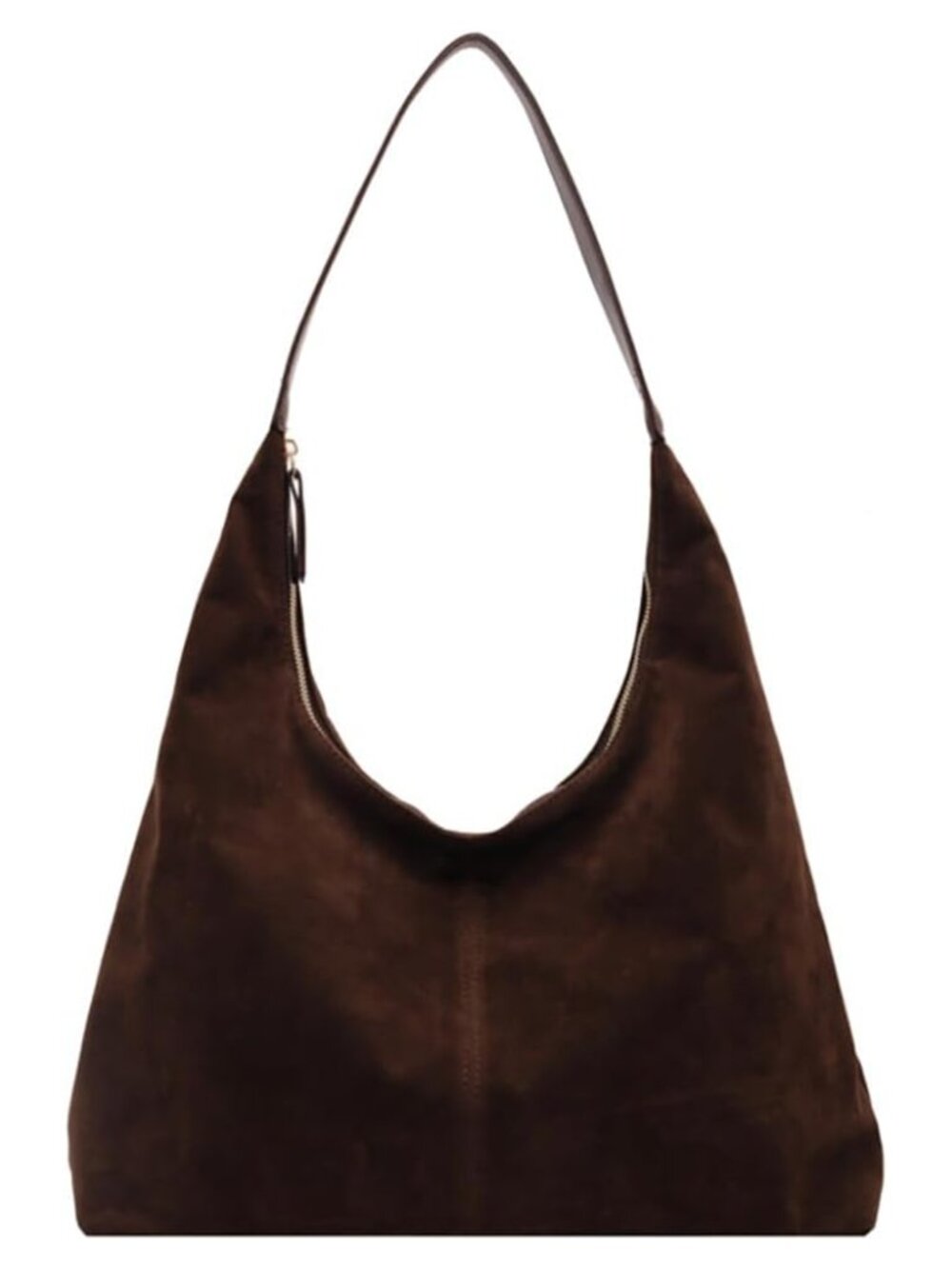 Women's Faux Suede Slouchy Hobo Shoulder Bag Crescent Tote Fall